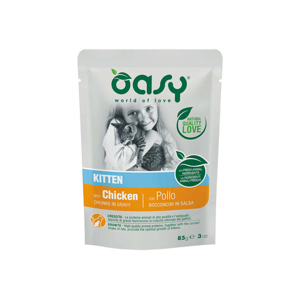 Oasy Bocconcini in Salsa Pollo 85gr Per Gattini Oasy Bocconcini in Salsa Pollo 85gr Per Gattini